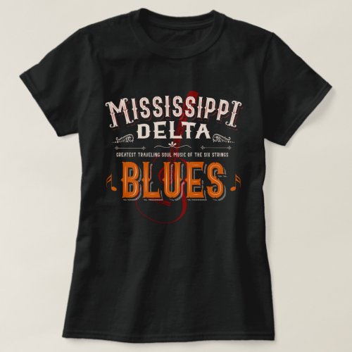 Mississippi Delta blues music guitar T_Shirt