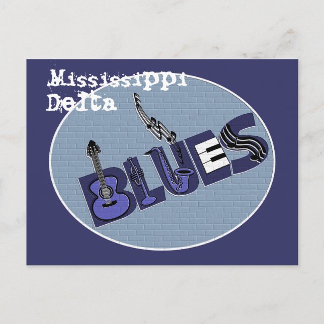 Mississippi Delta Blues Postcard (Front)