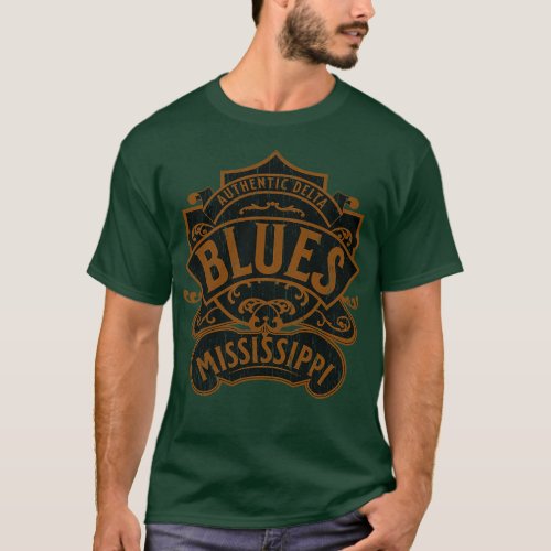 Mississippi delta blues vintage distressed badge r T_Shirt