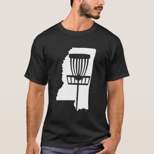 Mississippi Disc Golf State With Basket Graphic T_Shirt