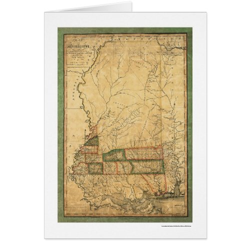 Mississippi Early Map by Melish 1820