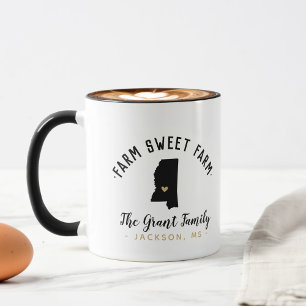Mississippi Farm Sweet Farm Family Monogram Mug