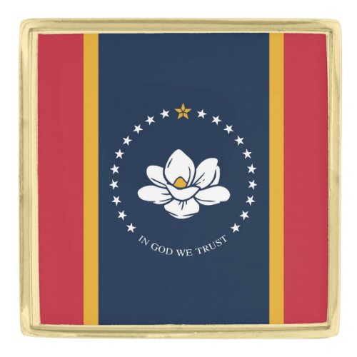 Mississippi Flag 2020 New Gold Finish Lapel Pin