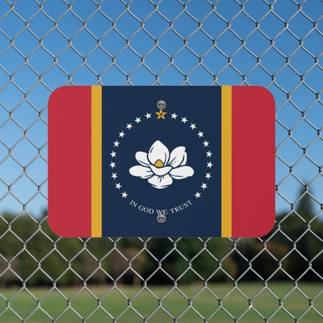 Mississippi Flag 2020 New Metal Sign (In Situ(Fence))