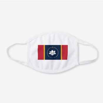 Mississippi Flag 2020 White Cotton Face Mask by clonecire at Zazzle