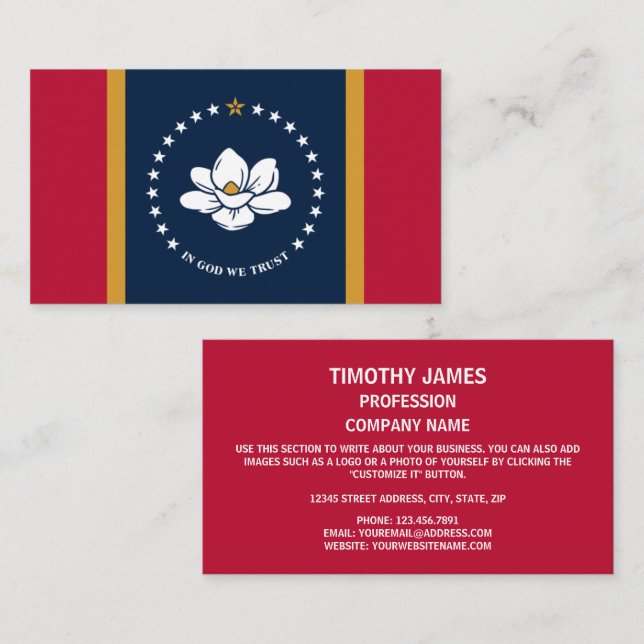 Mississippi Flag Business Card (Front/Back)