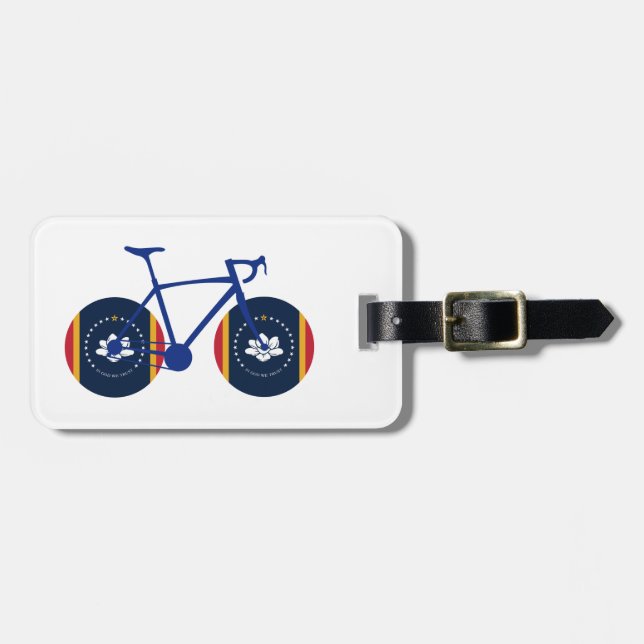 Mississippi Flag Cycling Luggage Tag (Front Horizontal)