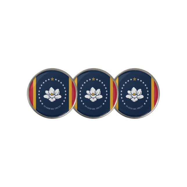 Mississippi flag golf ball marker (3 Up)