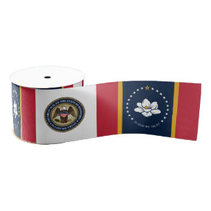 Mississippi flag grosgrain ribbon