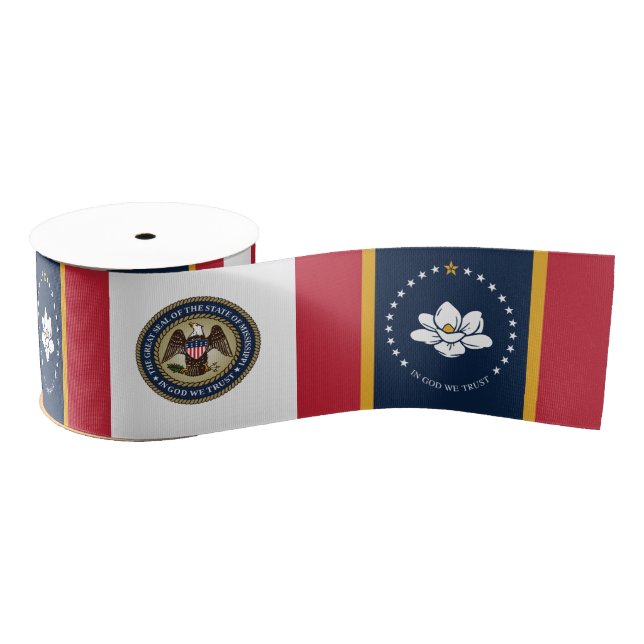 Mississippi flag grosgrain ribbon (Spool)