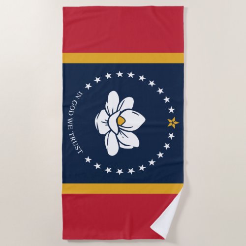 Mississippi Flag _ New Magnolia Flag Beach Towel