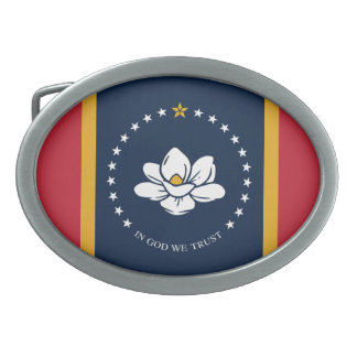 Mississippi Flag - New Magnolia Flag Belt Buckle