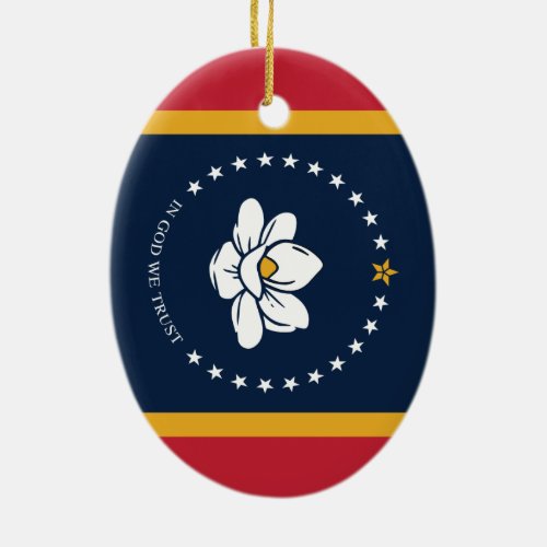 Mississippi Flag _ New Magnolia Flag Ceramic Ornament