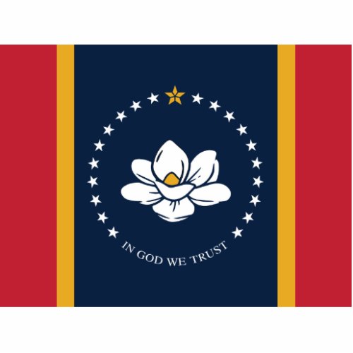 Mississippi Flag _ New Magnolia Flag Cutout