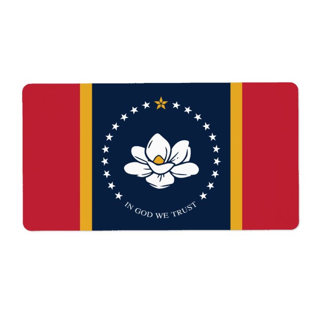 Mississippi Flag - New Magnolia Flag Label (Front)