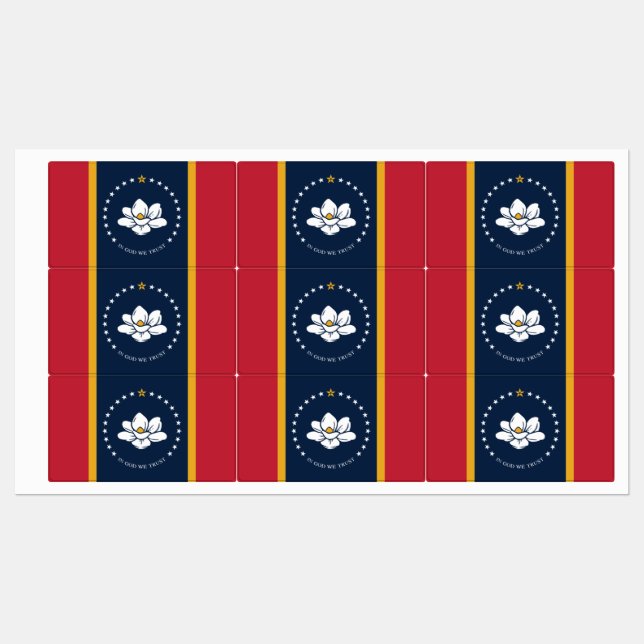 Mississippi Flag - New Magnolia Flag Labels (Sheet)