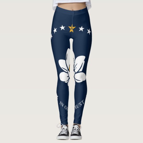 Mississippi Flag _ New Magnolia Flag Leggings