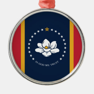 Mississippi Flag - New Magnolia Flag Metal Ornament