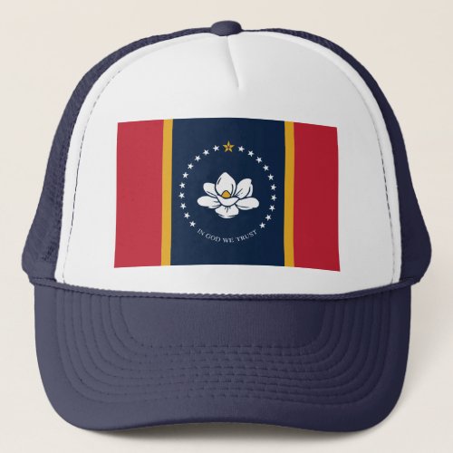 Mississippi Flag _ New Magnolia Flag Trucker Hat