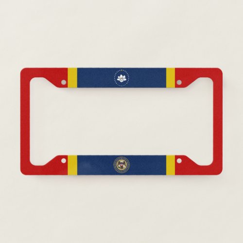 Mississippi flag_seal license plate frame