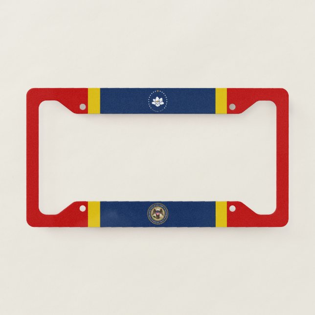 Mississippi flag-seal license plate frame (Front)