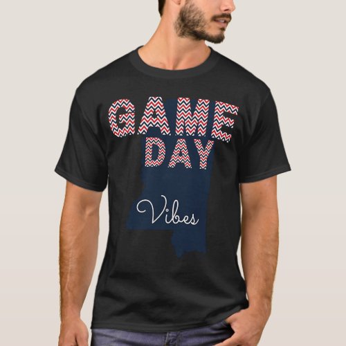 Mississippi Football Game Day Vibes Fall Tailgate T_Shirt