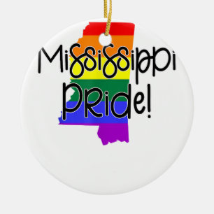 Mississippi Gay Pride Ceramic Ornament