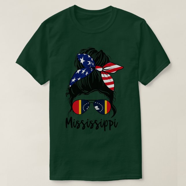 Mississippi Girl Mississippi Flag State Girlfriend T-Shirt (Design Front)