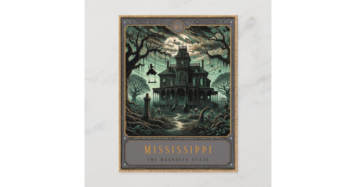 Mississippi | Gothic Art Postcard | Zazzle