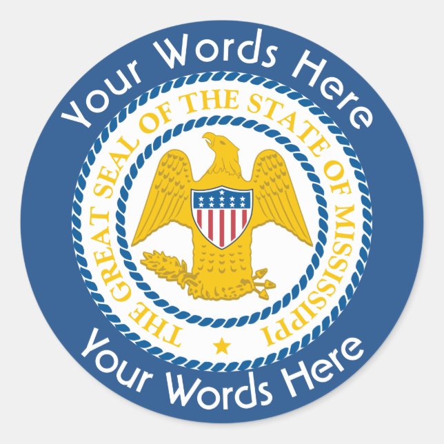 Mississippi Great Seal Custom Sticker (Front)