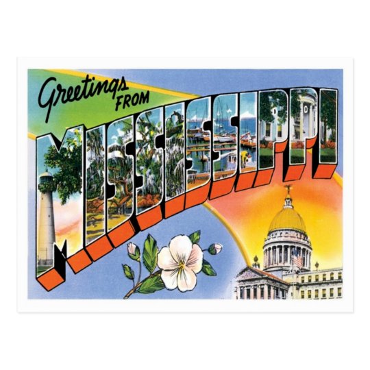 Mississippi Greetings From US States Postcard | Zazzle.com