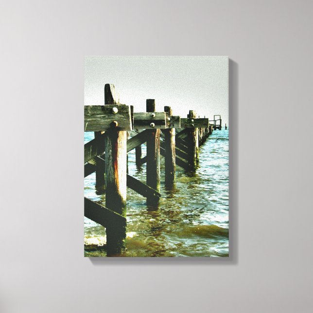 Mississippi Gulf Coast Fishing Pier Wall Canvas (Front)