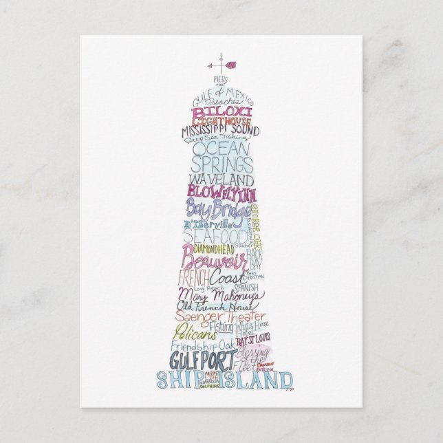 Mississippi Gulf Coast Landmarks Postcard (Front)