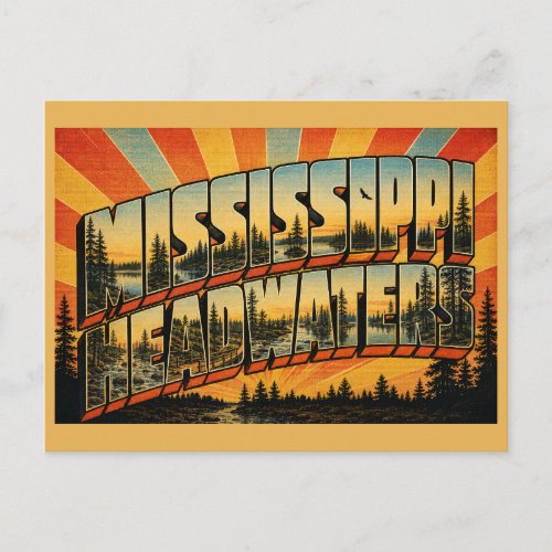 Mississippi Headwaters Minnesota Glacial Lake Pine Postcard