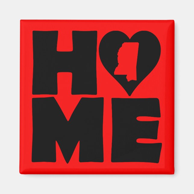 Mississippi Home Heart State Fridge Magnet (Front)