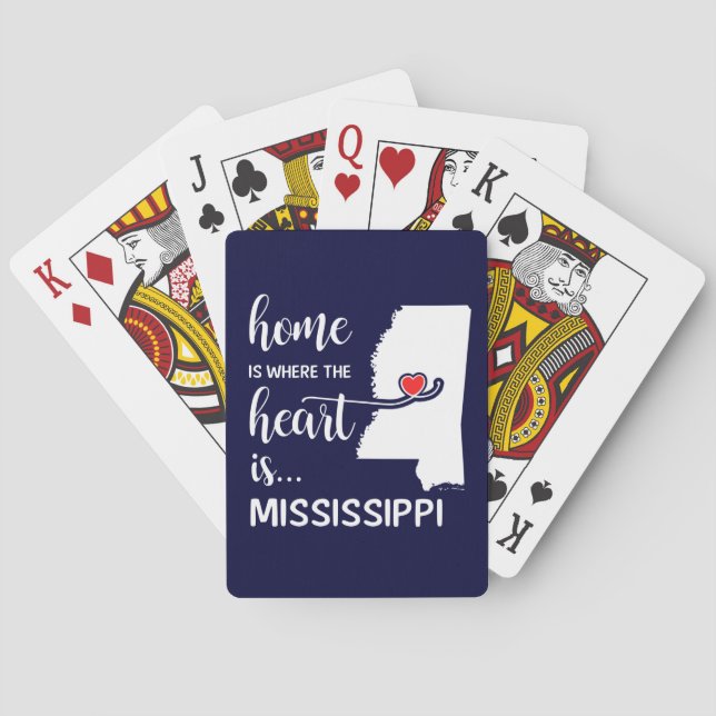 Mississippi home is where the heart is poker cards (Back)