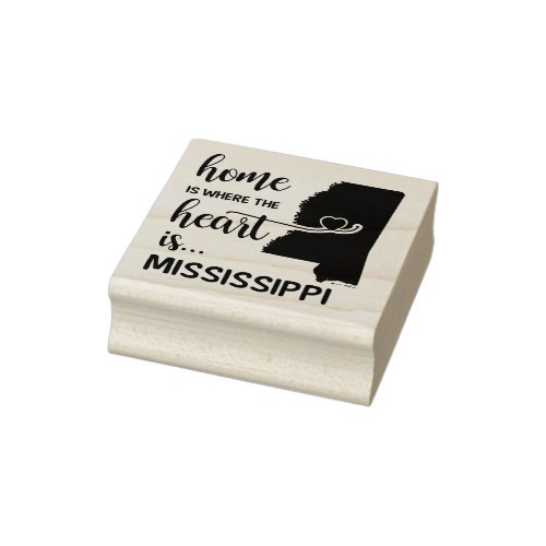 Mississippi home is where the heart is rubber stamp
