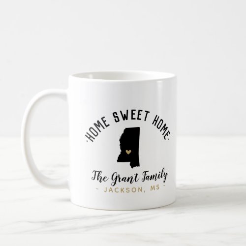 Mississippi Home Sweet Home Family Monogram Mug