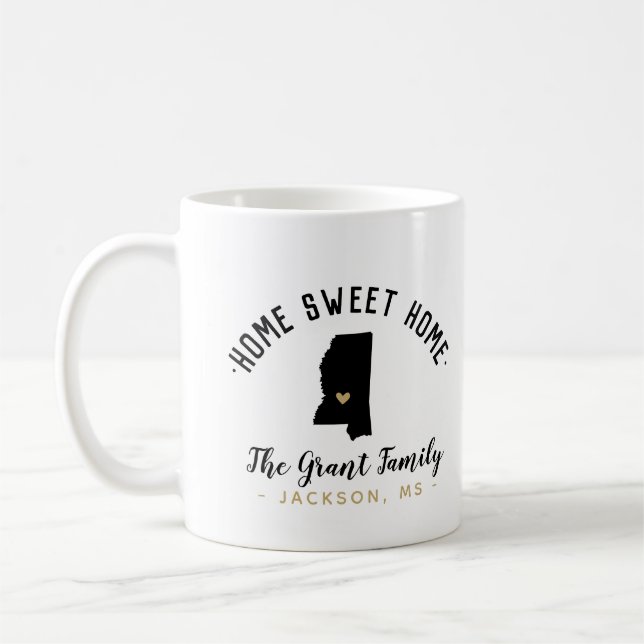 Mississippi Home Sweet Home Family Monogram Mug (Left)