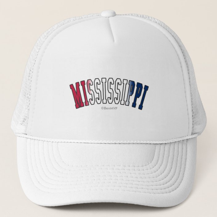 Mississippi in State Flag Colors Trucker Hat