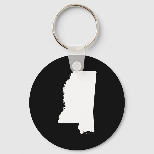 Mississippi in White and Black Keychain (Front)