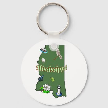 Mississippi Keychain by slowtownemarketplace at Zazzle