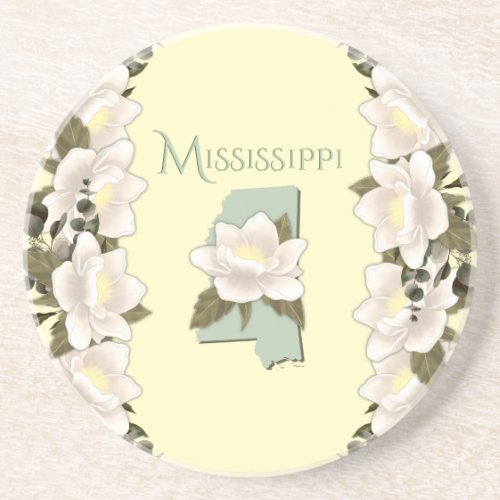 Mississippi Magnolia Sandstone Round Coaster