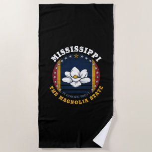 MISSISSIPPI MAGNOLIA STATE FLAG BEACH TOWEL