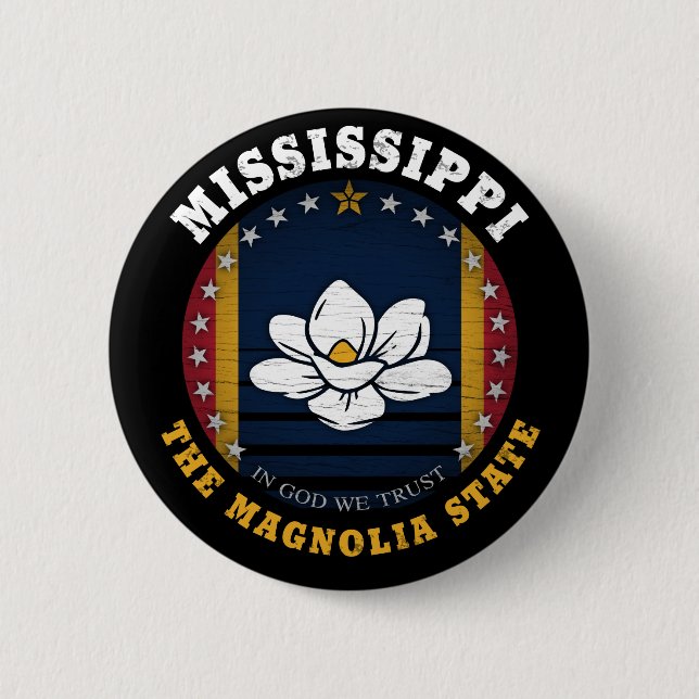MISSISSIPPI MAGNOLIA STATE FLAG BUTTON (Front)
