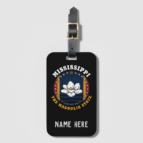 MISSISSIPPI MAGNOLIA STATE FLAG LUGGAGE TAG