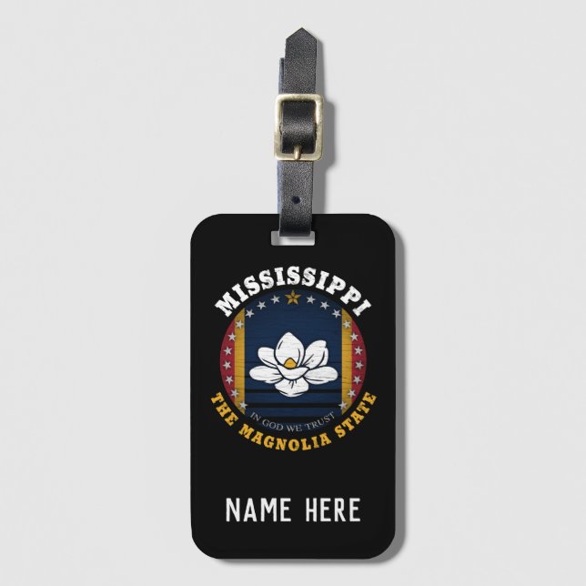 MISSISSIPPI MAGNOLIA STATE FLAG LUGGAGE TAG (Front Vertical)