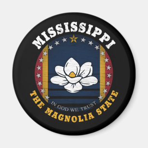 MISSISSIPPI MAGNOLIA STATE FLAG MAGNET
