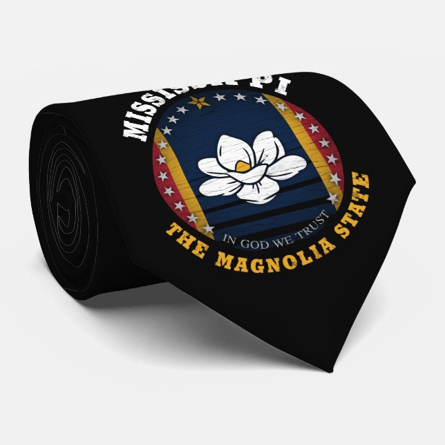 MISSISSIPPI MAGNOLIA STATE FLAG NECK TIE (Rolled)