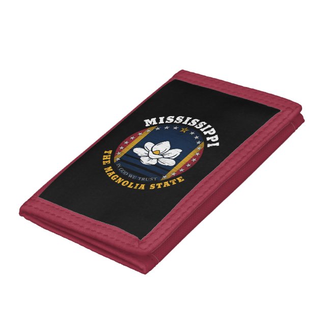 MISSISSIPPI MAGNOLIA STATE FLAG TRIFOLD WALLET (Bottom)